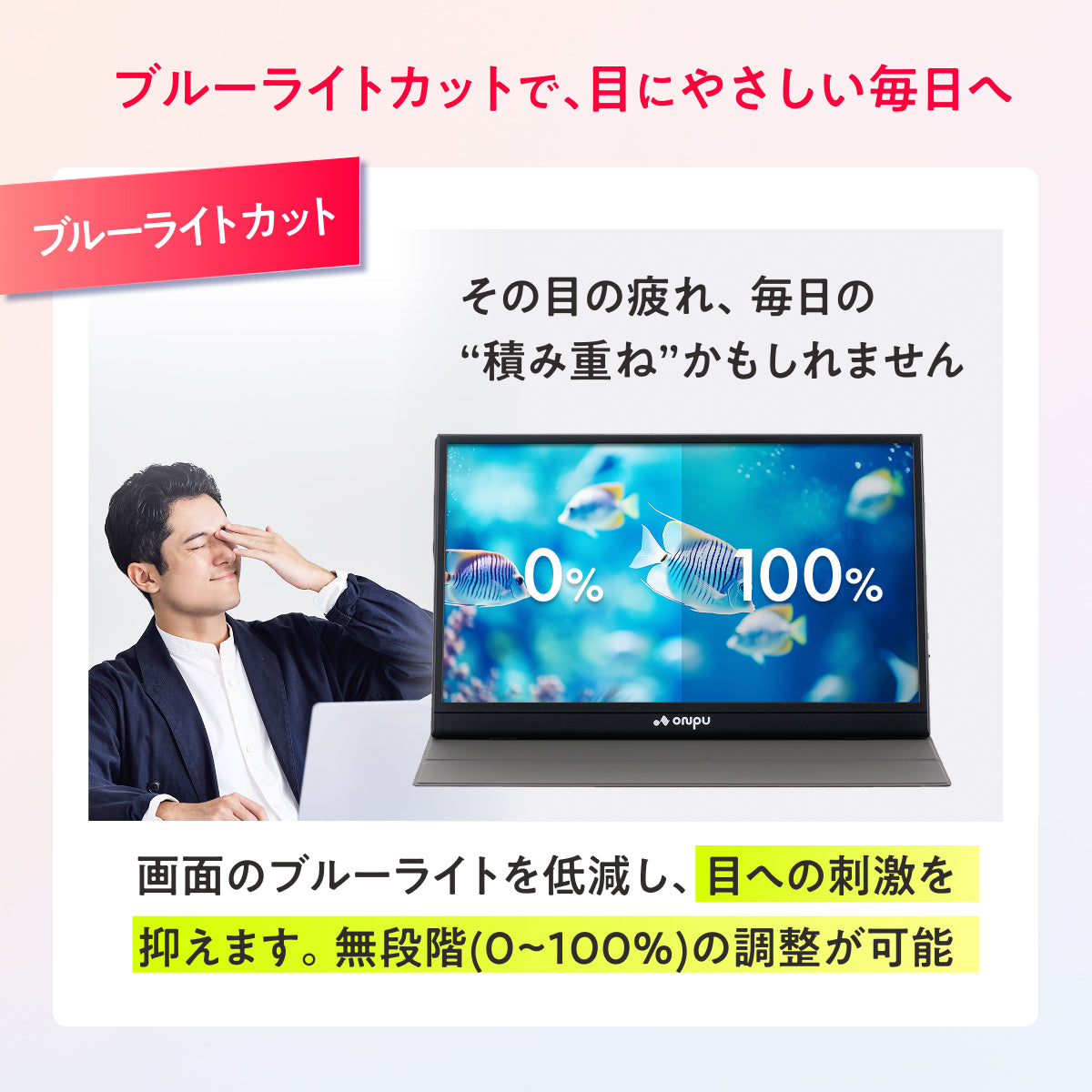 【仕事も遊びも快適に 簡単操作で高画質×大画面】ONPU ポータブルディスプレイ
