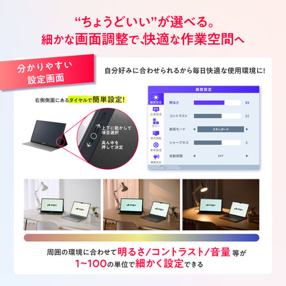 【仕事も遊びも快適に 簡単操作で高画質×大画面】ONPU ポータブルディスプレイ