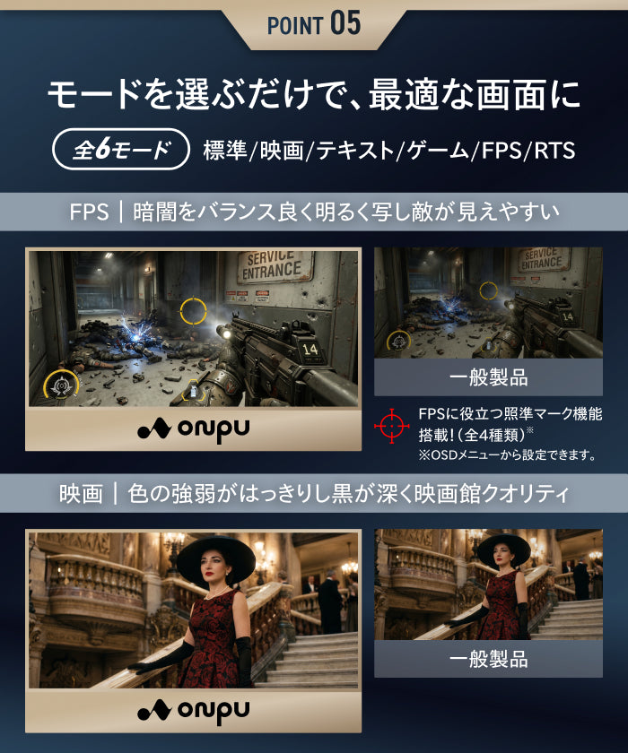 【仕事も遊びも快適に 大画面×高スペック】ONPU プレミアムビューモニター 27インチ