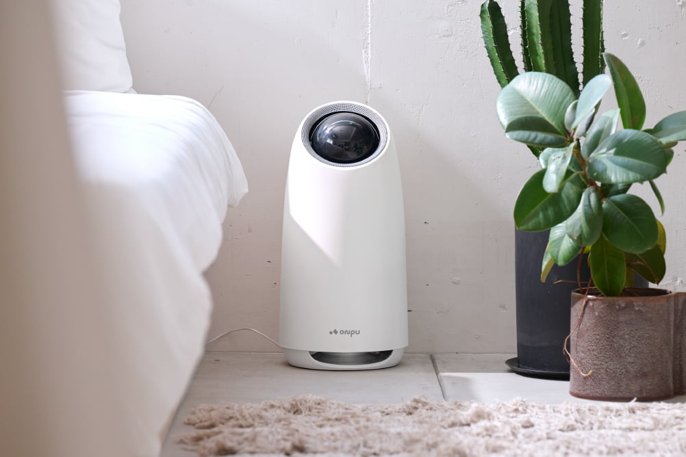 onpuのにこタッチ空気清浄機を部屋に設置したイメージ