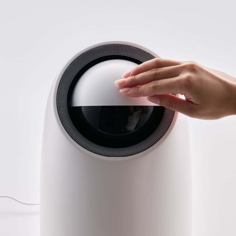 onpuのにこタッチ空気清浄機の風量中の操作イメージ